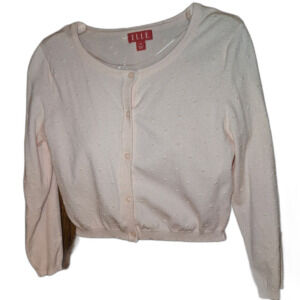 Elle Light Pink Knit Button Sweater Size‎ Medium | Soft Cozy Lightweight Layer
